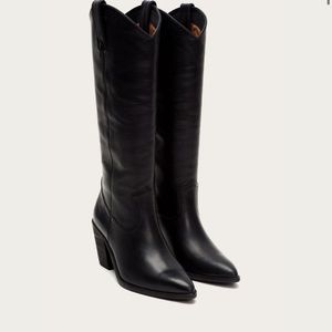 NWT Frye Black Leather FAYE PULL ON TALL BOOT 8.5